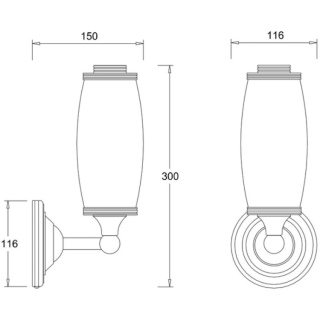 Burlington LED Bathroom Round Wall Light & Opal Glass Tube Shade